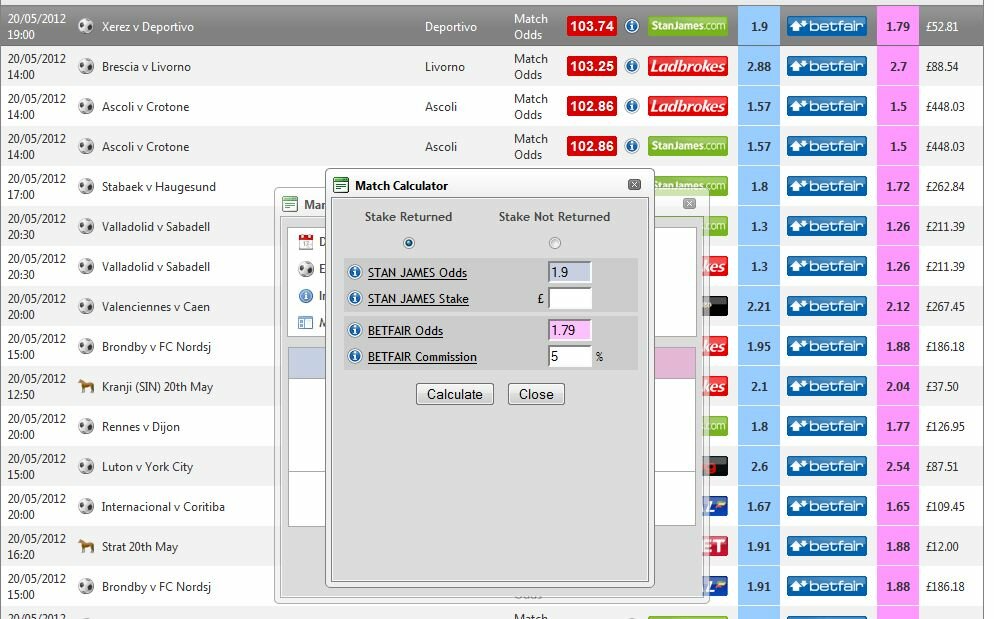 odds matcher calculator